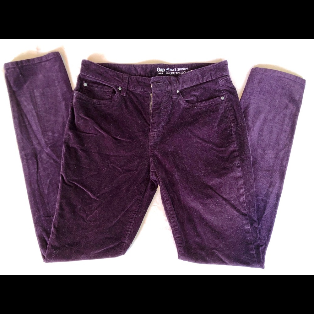 Designer- gap purple corduroy skinny 27/4
